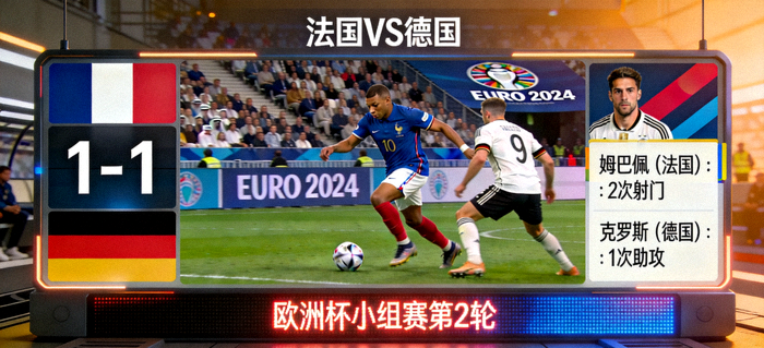 法国对阵德国欧洲杯小组赛直播画面